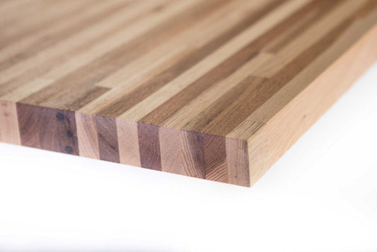 Close up of Hickory counter top corner