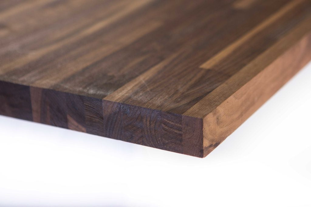 Close up of Walnut counter top corner
