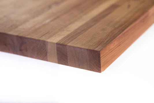 Close up of cherry counter top corner