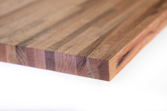 Close up of Red Oak counter top corner