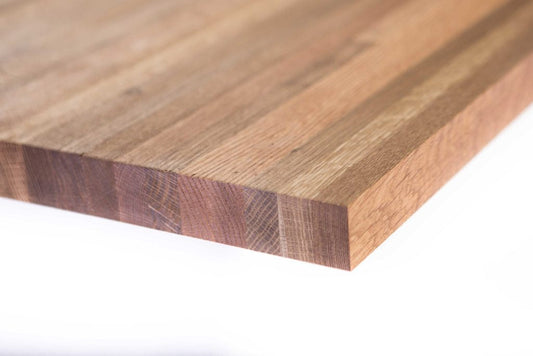 Close up of White Oak countertop corner